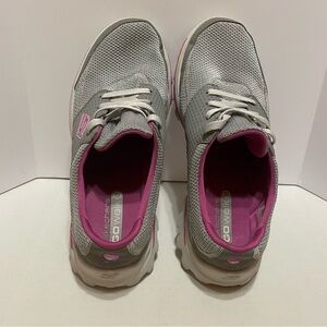 Skechers Go Walk 2 V Stride Grey/Purple Sneakers Women’s 9.5 Lace Up Shoe 13592